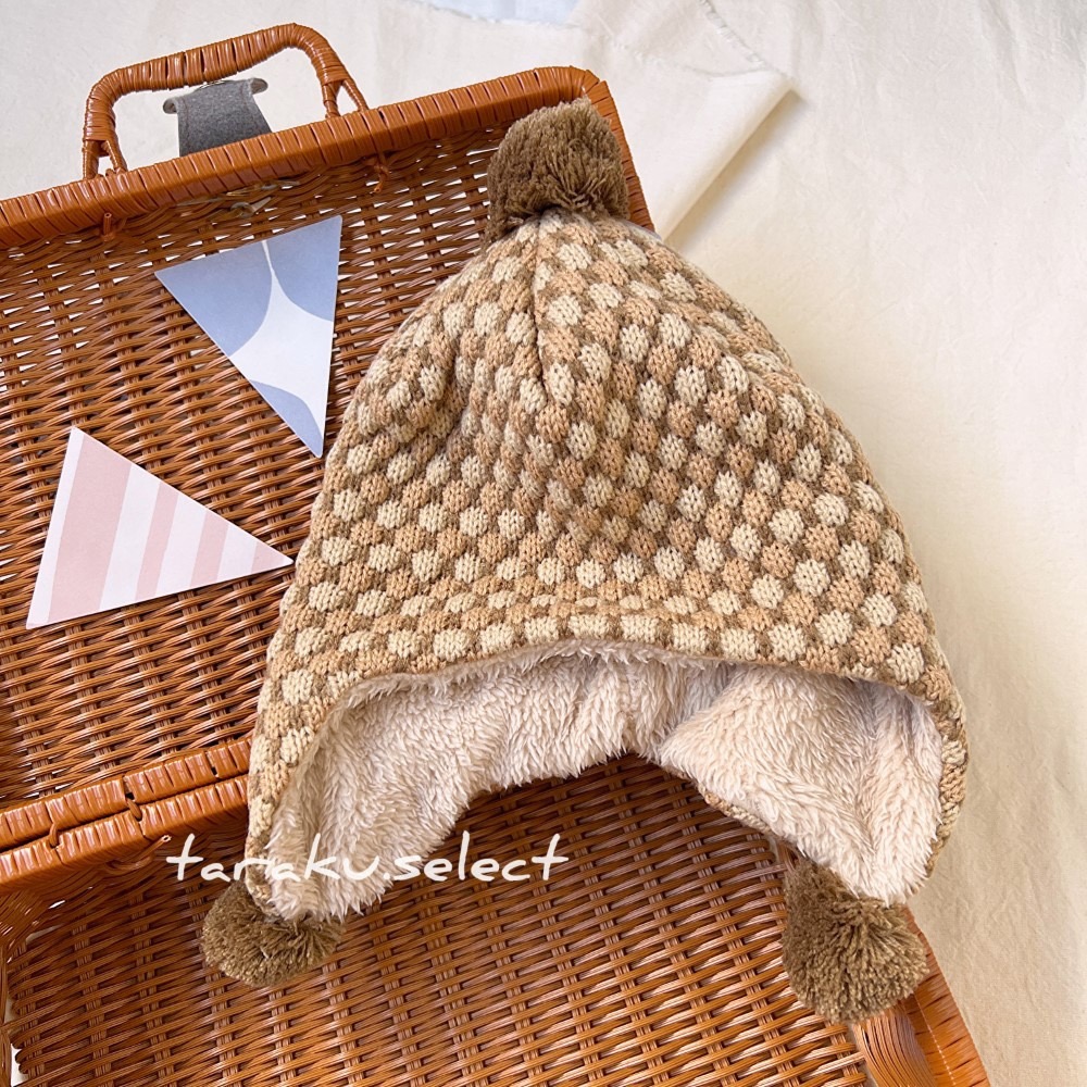 ｜現貨 52cm｜&mignon 幼兒毛帽。日本童裝 寶寶毛帽 遮耳帽 幼兒帽子 耳朵保暖 溫暖 刷毛 多樂選物-細節圖3