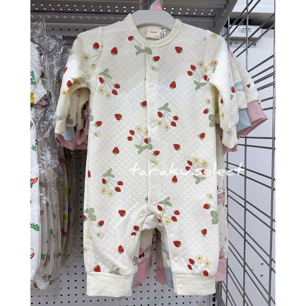 ｜現貨 80cm｜绗縫 鋪棉 寶寶 長袖連身衣。日本童裝代購 溫暖 冬天 冬季 爬行服 多樂選物-細節圖3