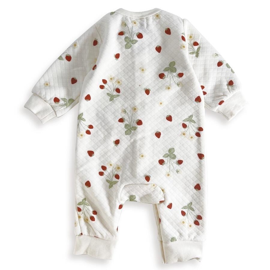 ｜現貨 80cm｜绗縫 鋪棉 寶寶 長袖連身衣。日本童裝代購 溫暖 冬天 冬季 爬行服 多樂選物-細節圖8