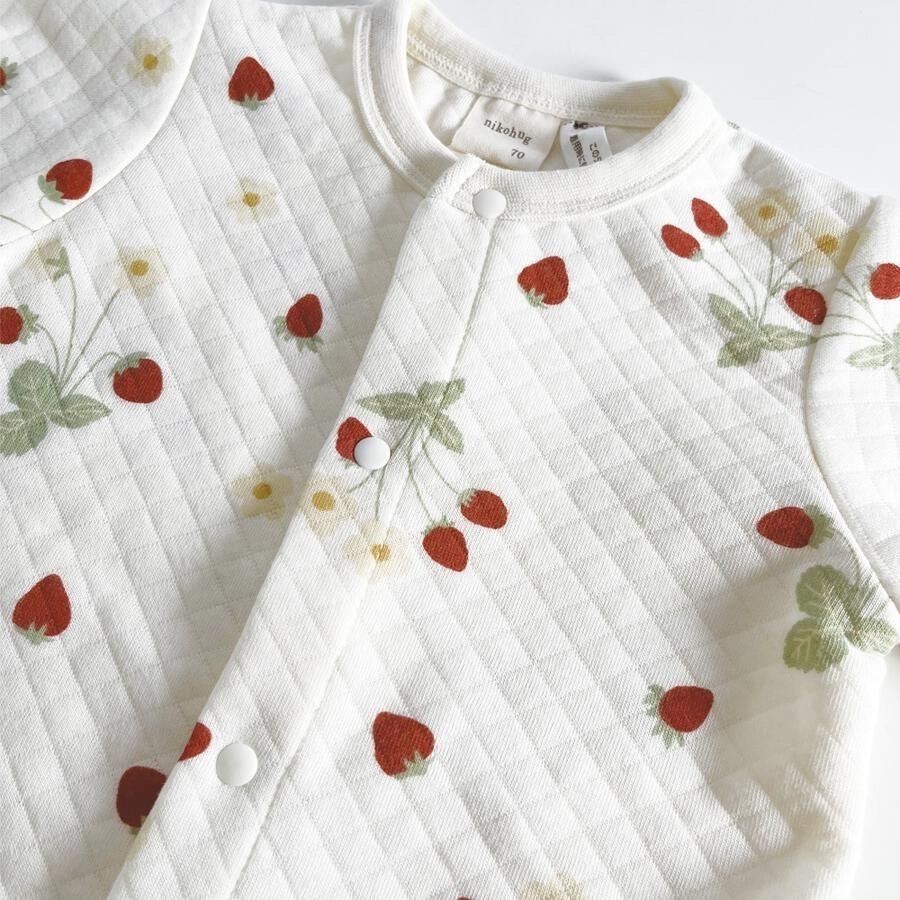 ｜現貨 80cm｜绗縫 鋪棉 寶寶 長袖連身衣。日本童裝代購 溫暖 冬天 冬季 爬行服 多樂選物-細節圖9