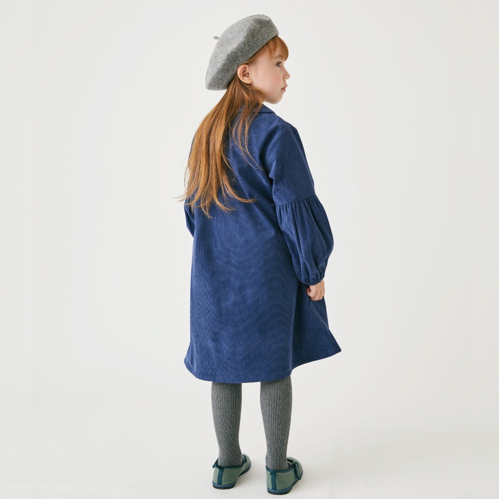 現貨100cm｜女童 燈芯絨 洋裝。日本童裝 ever closet  女寶洋裝 學院風 秋冬洋裝 多樂選物-細節圖3