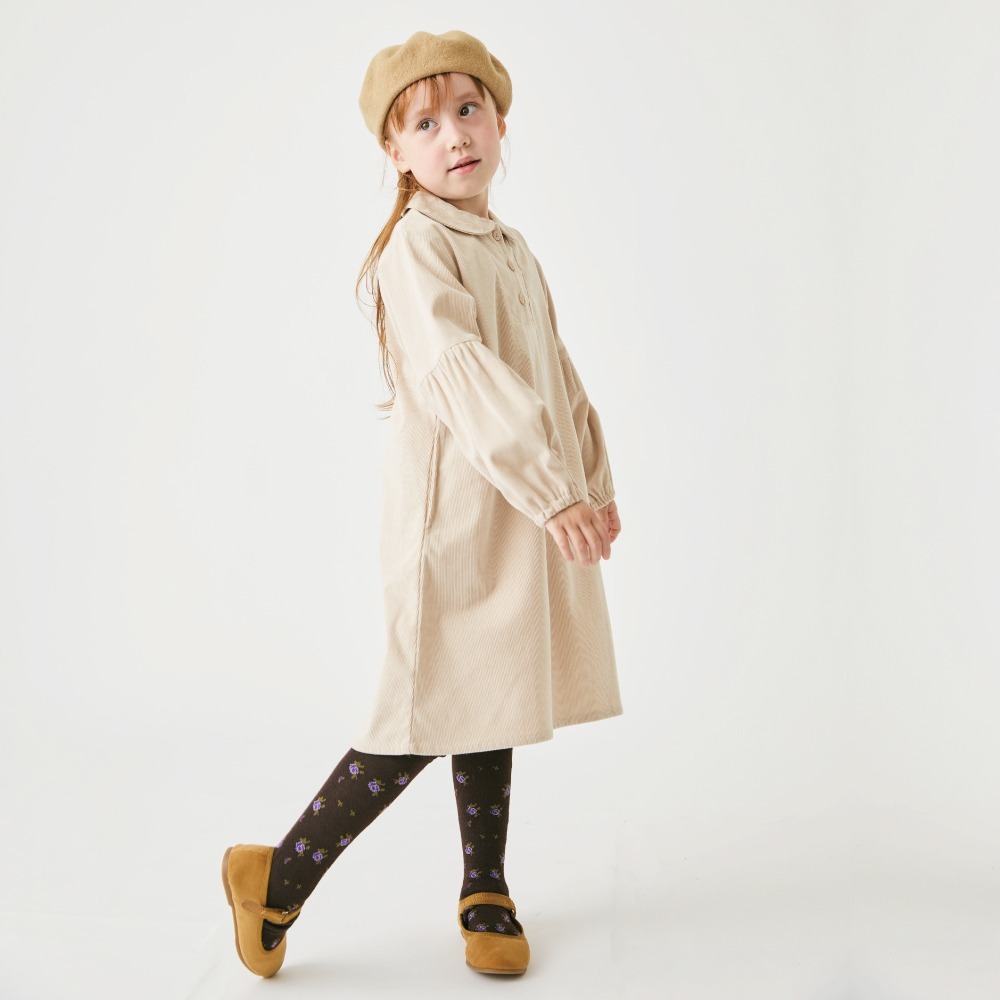 現貨100cm｜女童 燈芯絨 洋裝。日本童裝 ever closet  女寶洋裝 學院風 秋冬洋裝 多樂選物-細節圖4