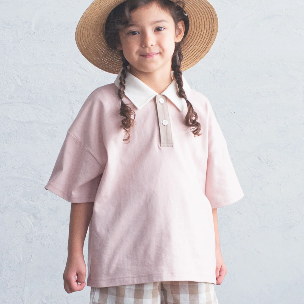 現貨 120cm｜寬鬆 配色 撞色 兒童Polo衫。日本童裝 PAIRMANON。純棉 男童 女童 短袖上衣 多樂選物-細節圖7