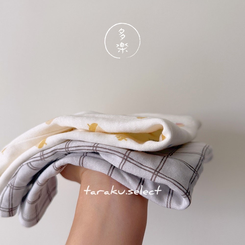 現貨 100cm｜寶寶純棉長袖內衣。寶寶 幼兒 內搭 純棉 薄款 格紋 栗子 多樂選物-細節圖3