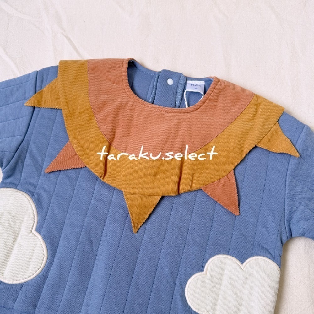 ｜現貨 110cm｜幼兒鋪棉長袖上衣。日本童裝 小太陽 雲朵 寶寶上衣 兒童上衣 多樂選物 商品編號：P69-細節圖3