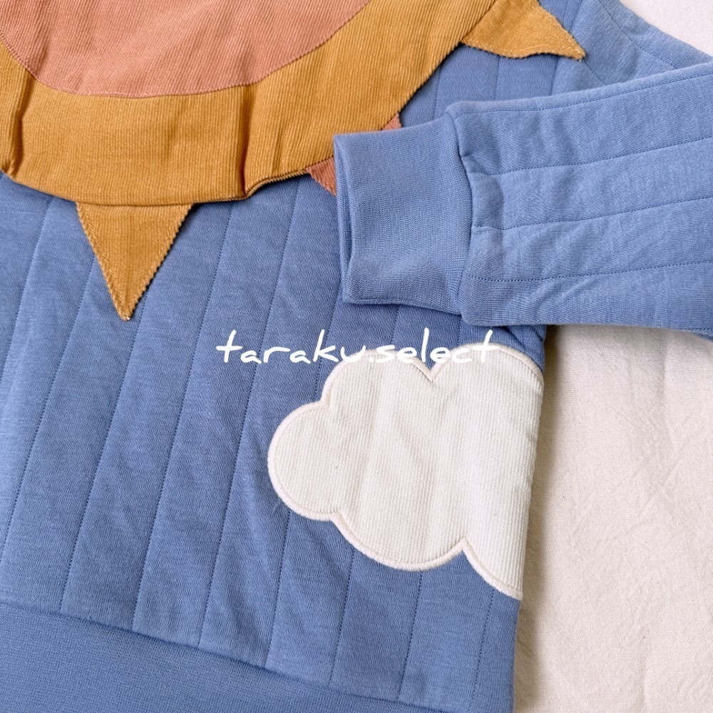 ｜現貨 110cm｜幼兒鋪棉長袖上衣。日本童裝 小太陽 雲朵 寶寶上衣 兒童上衣 多樂選物 商品編號：P69-細節圖5