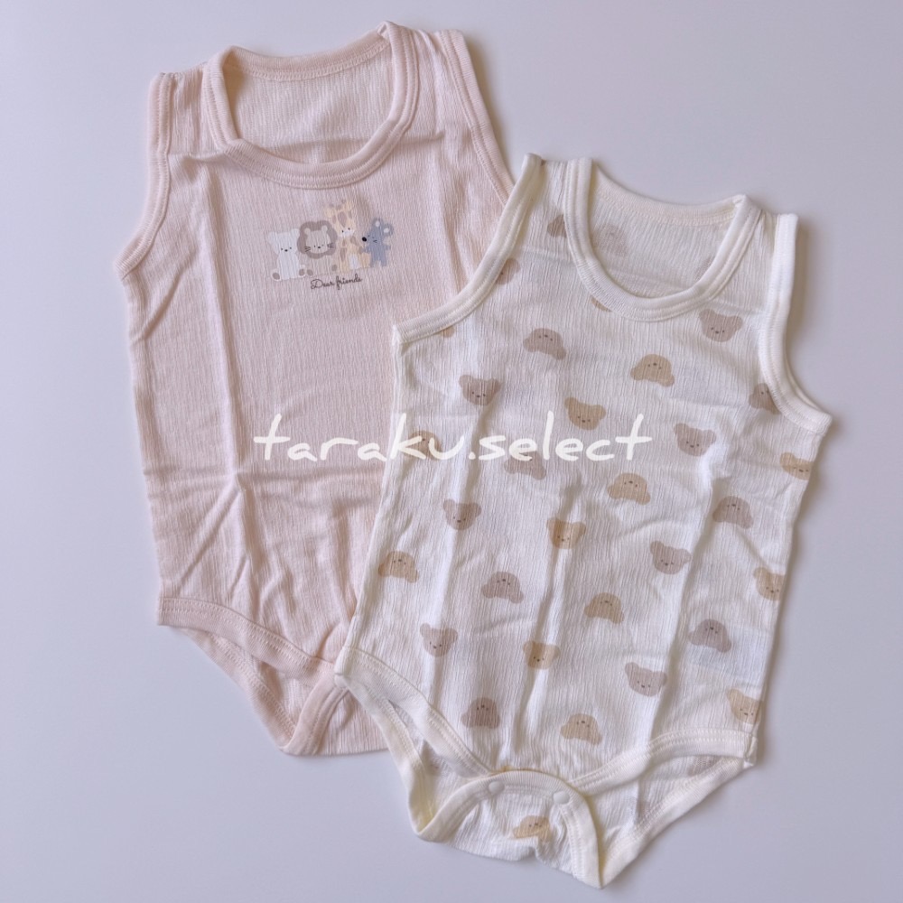 無袖包屁衣｜現貨 70cm 80cm｜純棉包屁衣2件組。日本cottoli 汽車 動物 多樂選物-細節圖6