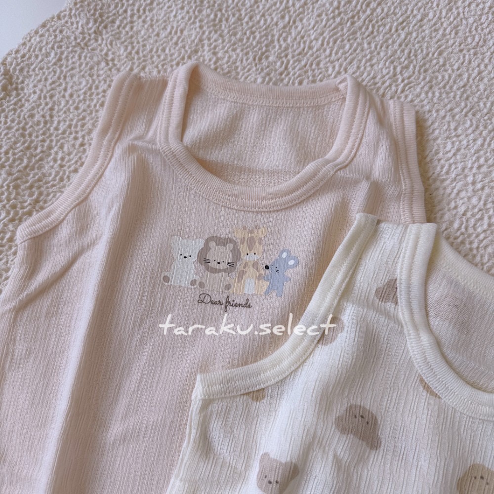 無袖包屁衣｜現貨 70cm 80cm｜純棉包屁衣2件組。日本cottoli 汽車 動物 多樂選物-細節圖8