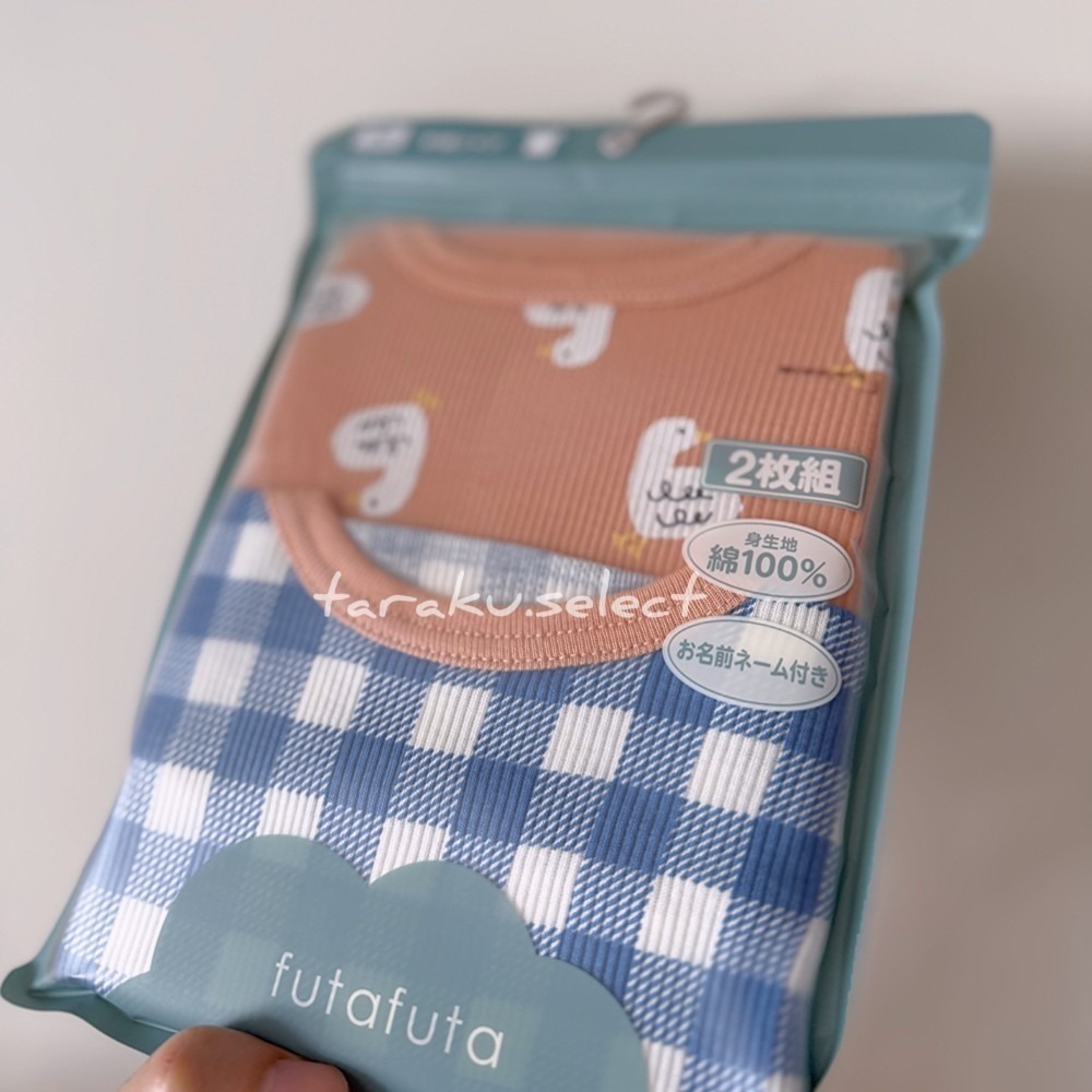 短袖內衣｜現貨 95cm｜futafuta 寶寶純棉內衣2件組。日本生日城童裝 多樂選物-細節圖5