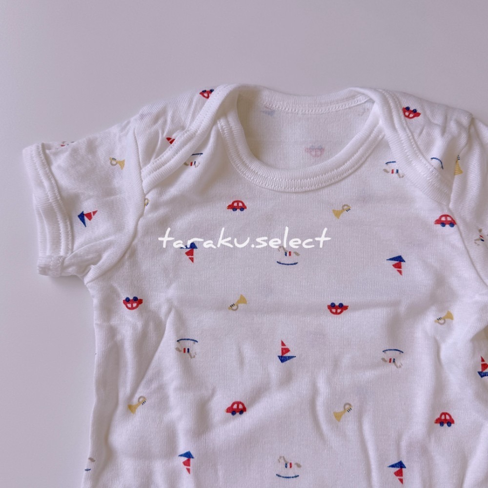 短袖包屁衣｜現貨 70cm 80cm 90cm｜cottoli 包屁衣2件組。日本 小木馬童裝 火箭 汽車 多樂選物-細節圖3