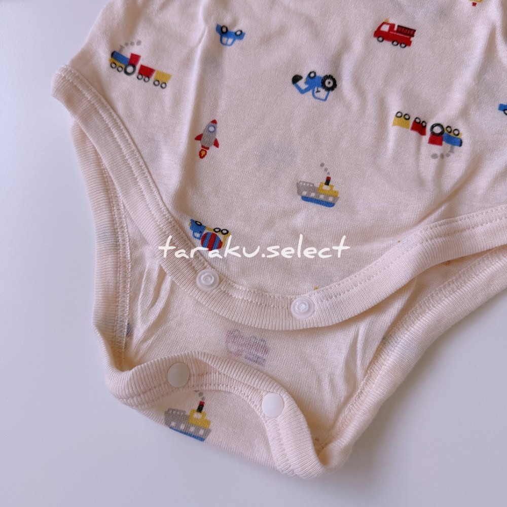 短袖包屁衣｜現貨 70cm 80cm 90cm｜cottoli 包屁衣2件組。日本 小木馬童裝 火箭 汽車 多樂選物-細節圖5