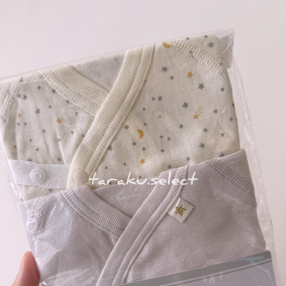 夏季包屁衣｜現貨 60cm 70cm｜開襟包屁衣2件組。透氣 網眼 小熊 花朵 星星 純棉包屁衣 多樂選物-細節圖2