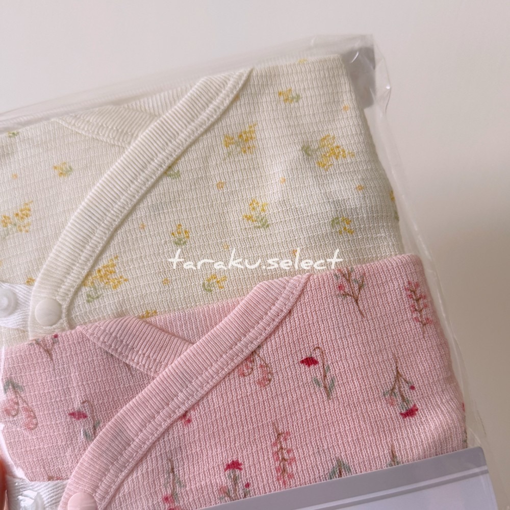 夏季包屁衣｜現貨 60cm 70cm｜開襟包屁衣2件組。透氣 網眼 小熊 花朵 星星 純棉包屁衣 多樂選物-細節圖6