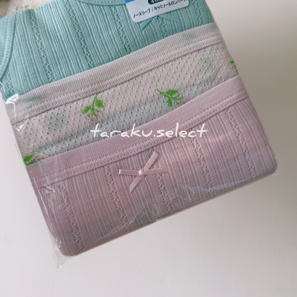 無袖包屁衣｜現貨 80cm｜夏季透氣包屁衣4件組。日本西松屋代購 女寶 細肩帶包屁衣 水果 花朵 多樂選物-細節圖5