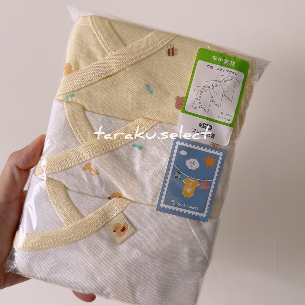 新生兒蝴蝶衣｜現貨 50-60cm｜寶寶蝴蝶衣3件組。日本西松屋代購 男寶女寶 開襟  月亮 星星 愛心 多樂選物-規格圖11