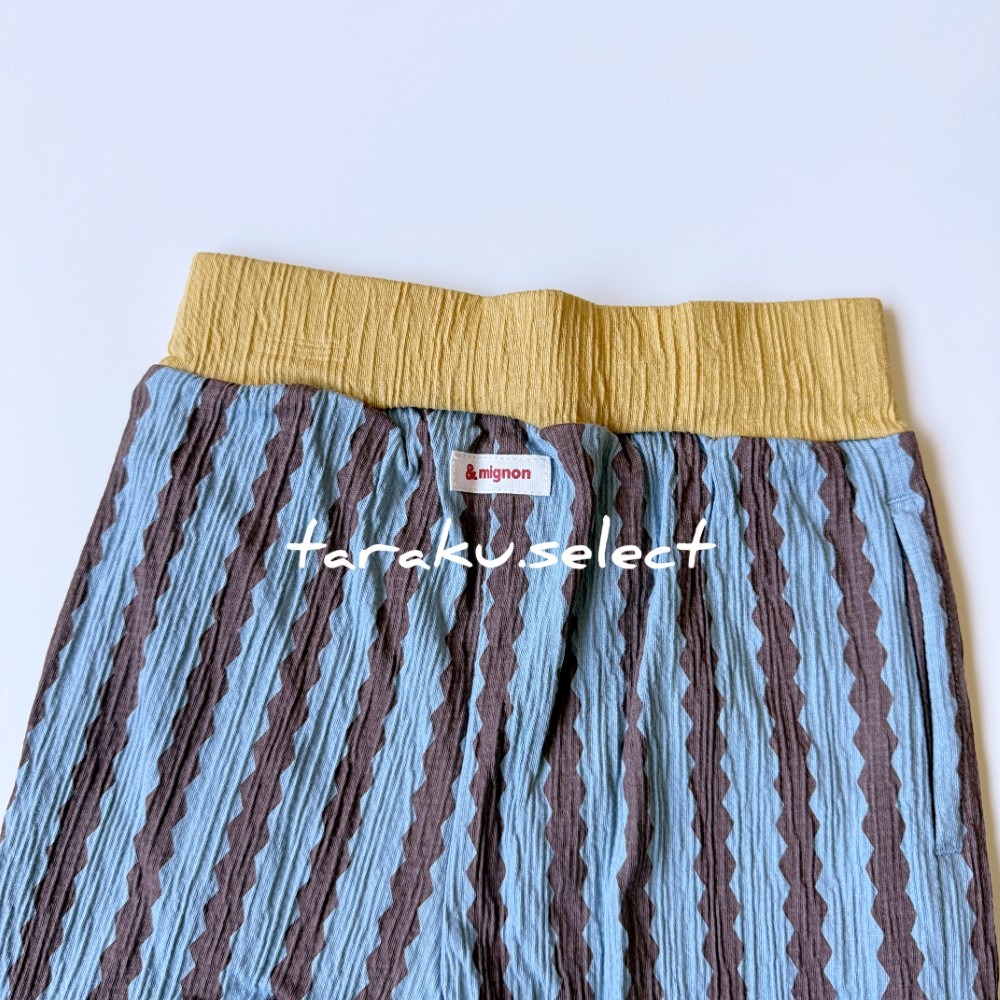 兒童長褲｜現貨 120cm｜&mignon 日本童裝 男童 女童 條紋 長褲 休閒長褲 多樂選物-細節圖2