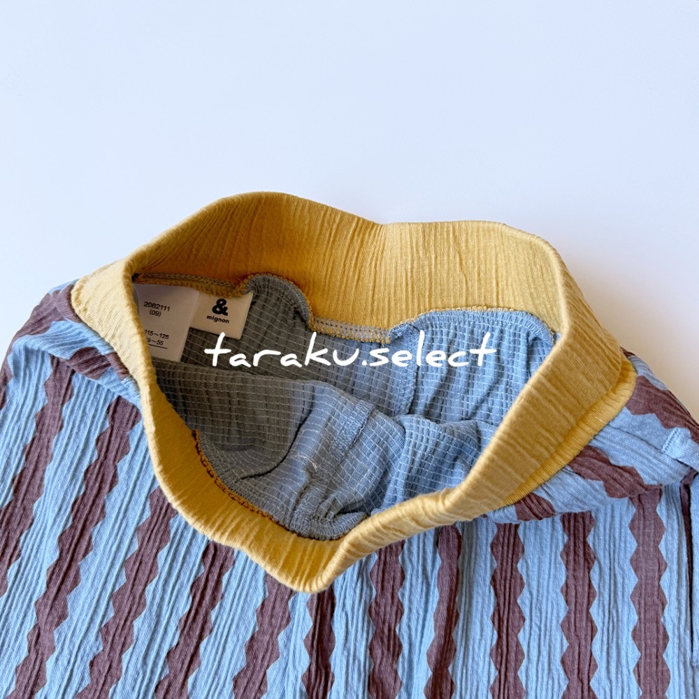 兒童長褲｜現貨 120cm｜&mignon 日本童裝 男童 女童 條紋 長褲 休閒長褲 多樂選物-細節圖3