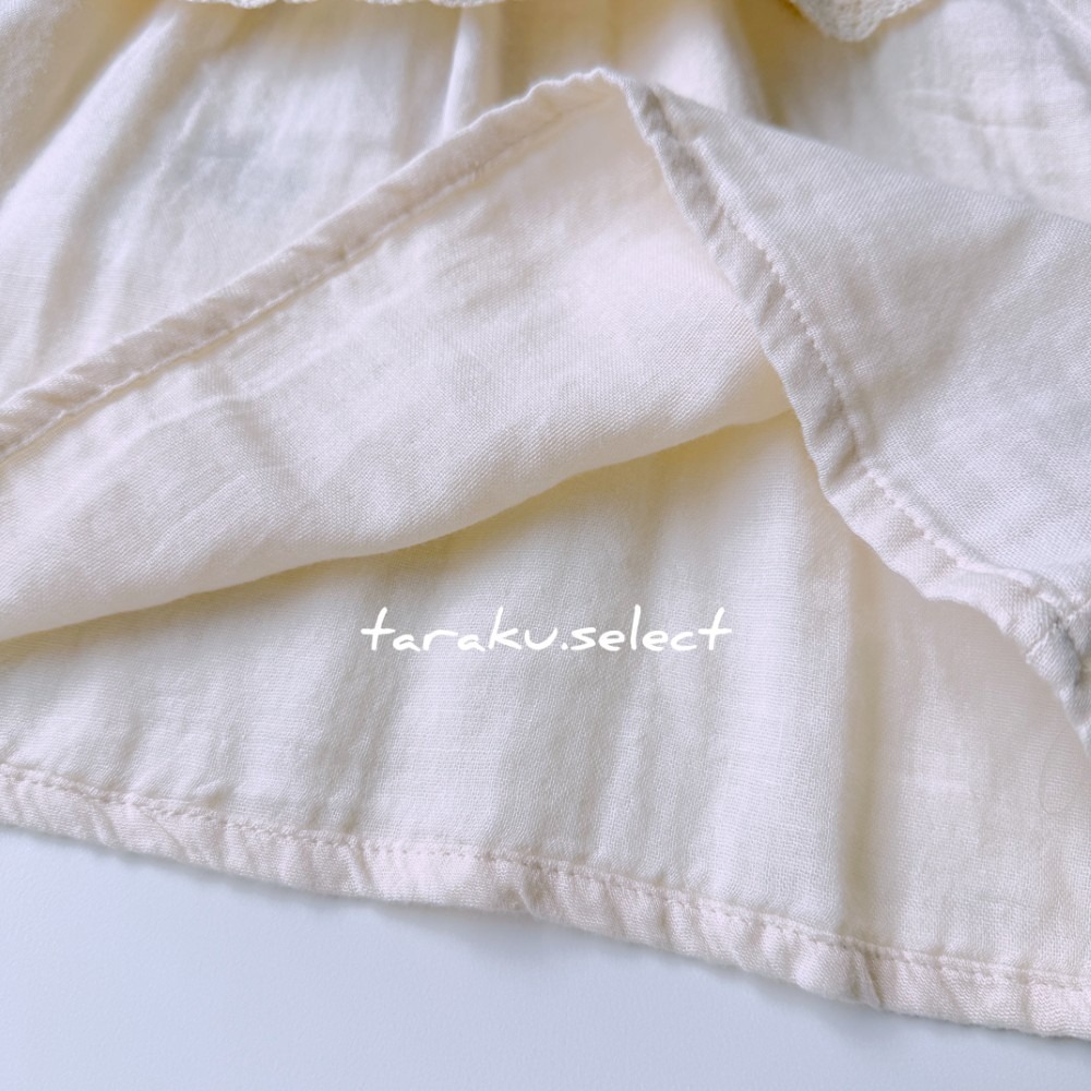 女童套衫｜現貨 100cm 110cm｜韓國童裝 小花 刺繡 大領子 上衣。韓國製 女童薄長袖上衣 多樂選物-細節圖8