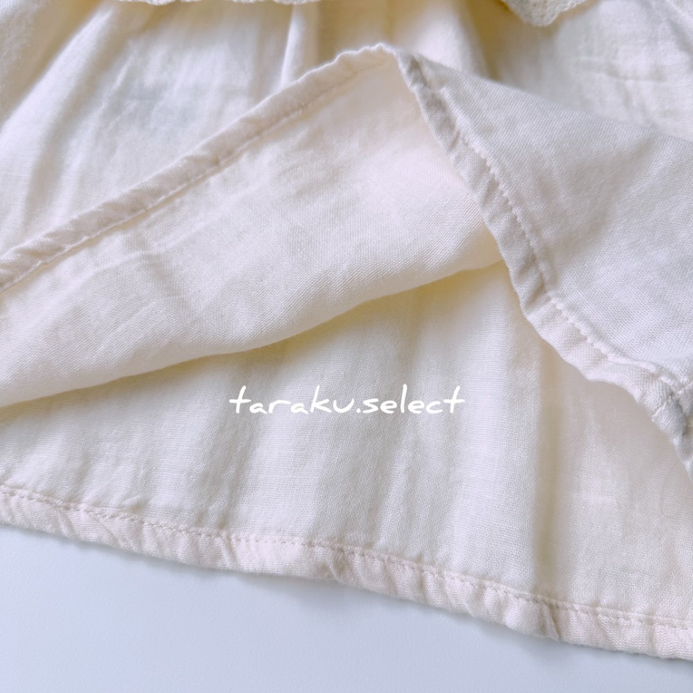 女童套衫｜現貨 100cm 110cm｜韓國童裝 小花 刺繡 大領子 上衣。韓國製 女童薄長袖上衣 多樂選物-細節圖8