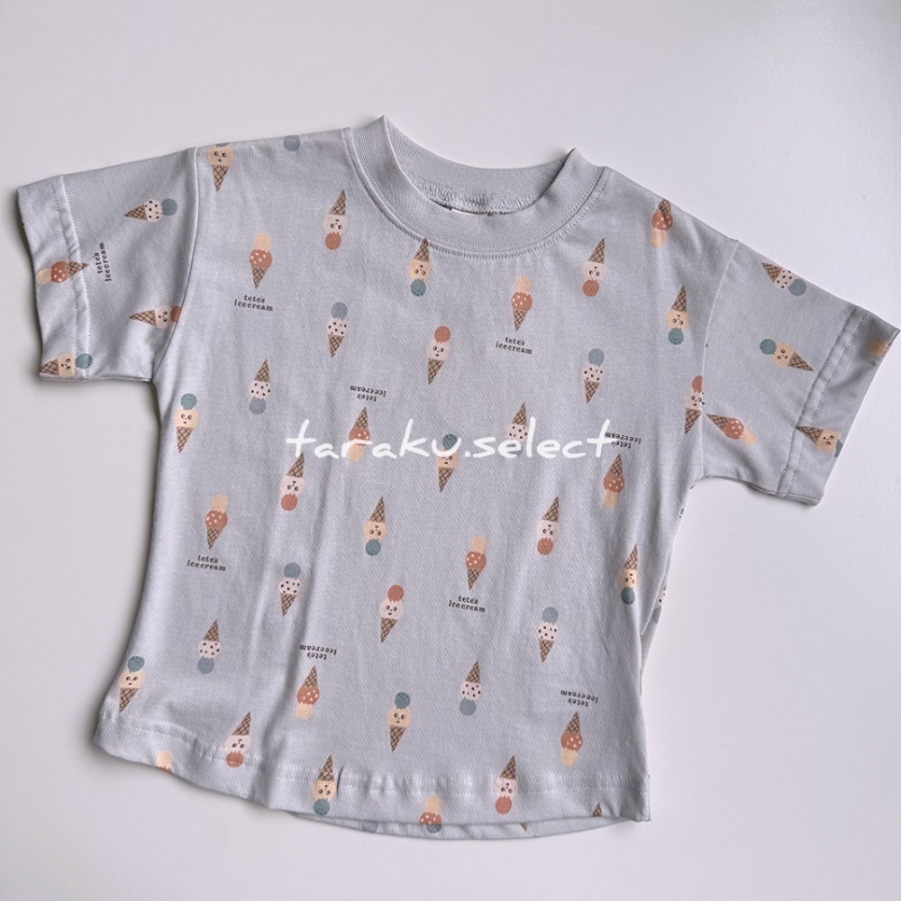 短袖T恤｜現貨 100-120cm｜tete a tete 冰淇淋上衣。男寶女寶 幼兒上衣 幼兒園上衣 多樂選物-細節圖6