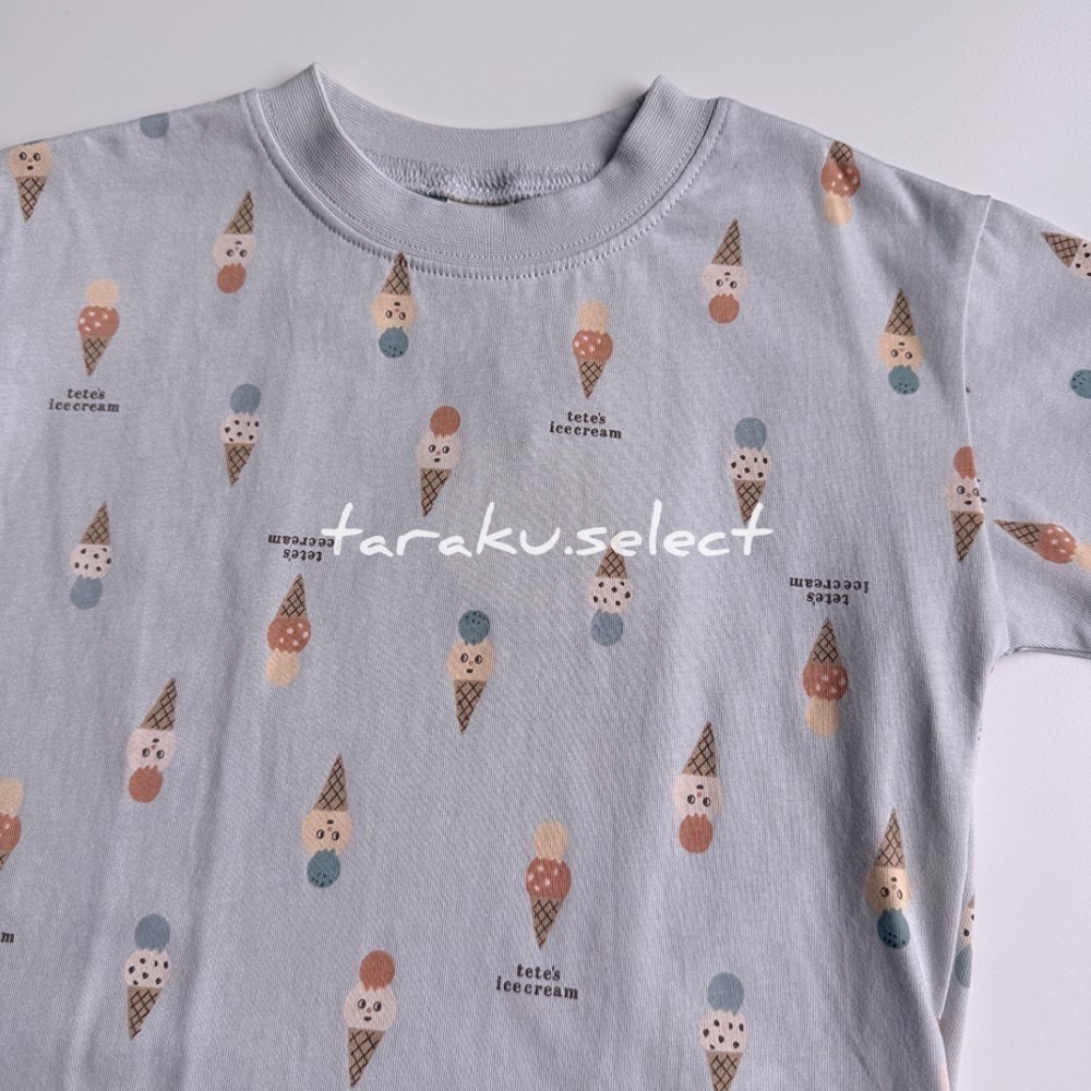 短袖T恤｜現貨 100-120cm｜tete a tete 冰淇淋上衣。男寶女寶 幼兒上衣 幼兒園上衣 多樂選物-細節圖8