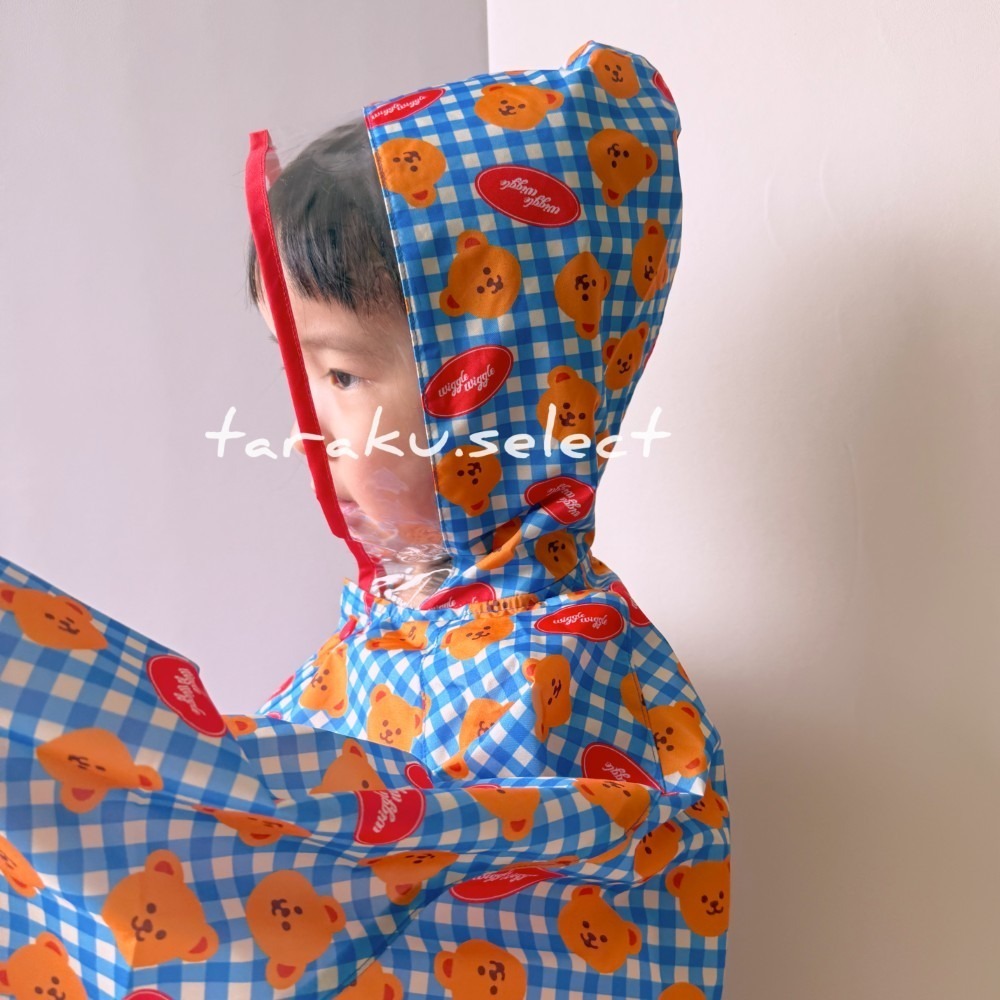 兒童雨衣｜110cm｜ wiggle wiggle 兒童斗篷雨衣 小熊雨衣。正版聯名 多樂選物 ss-細節圖2