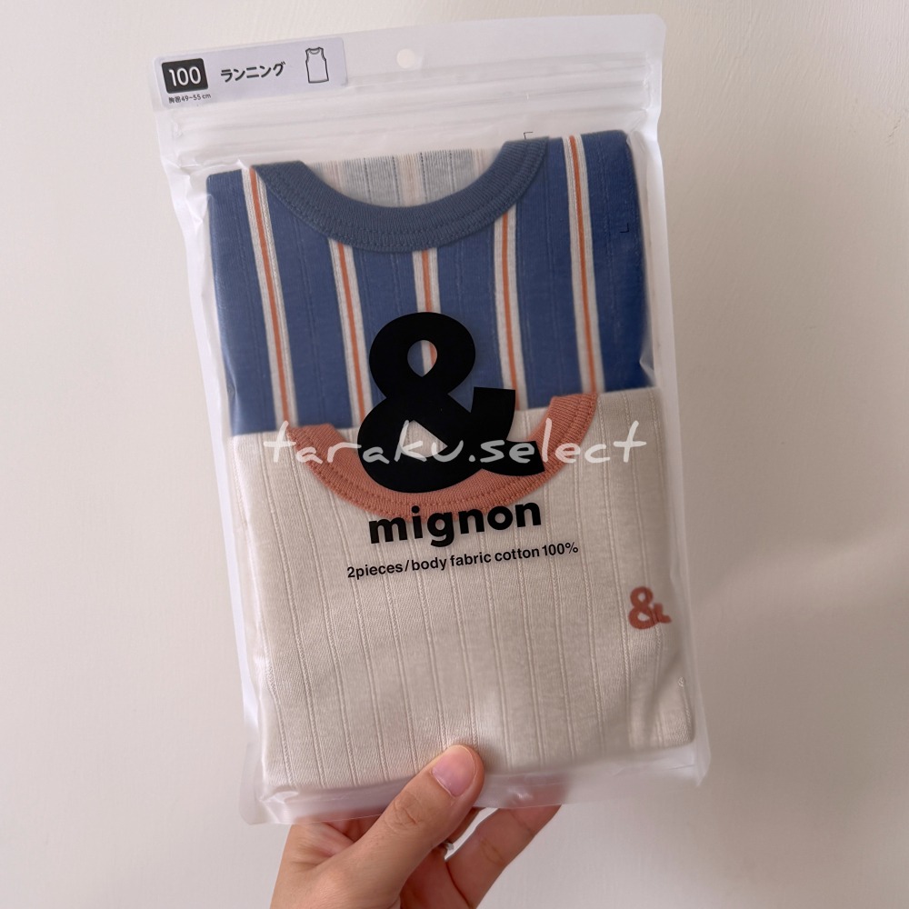 無袖內衣｜現貨 100cm 110cm｜&mignon 幼兒純棉內衣2件組。日本童裝 多樂選物-細節圖2