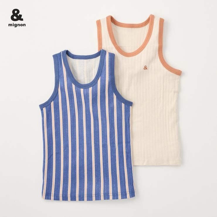 無袖內衣｜現貨 100cm 110cm｜&mignon 幼兒純棉內衣2件組。日本童裝 多樂選物-細節圖6