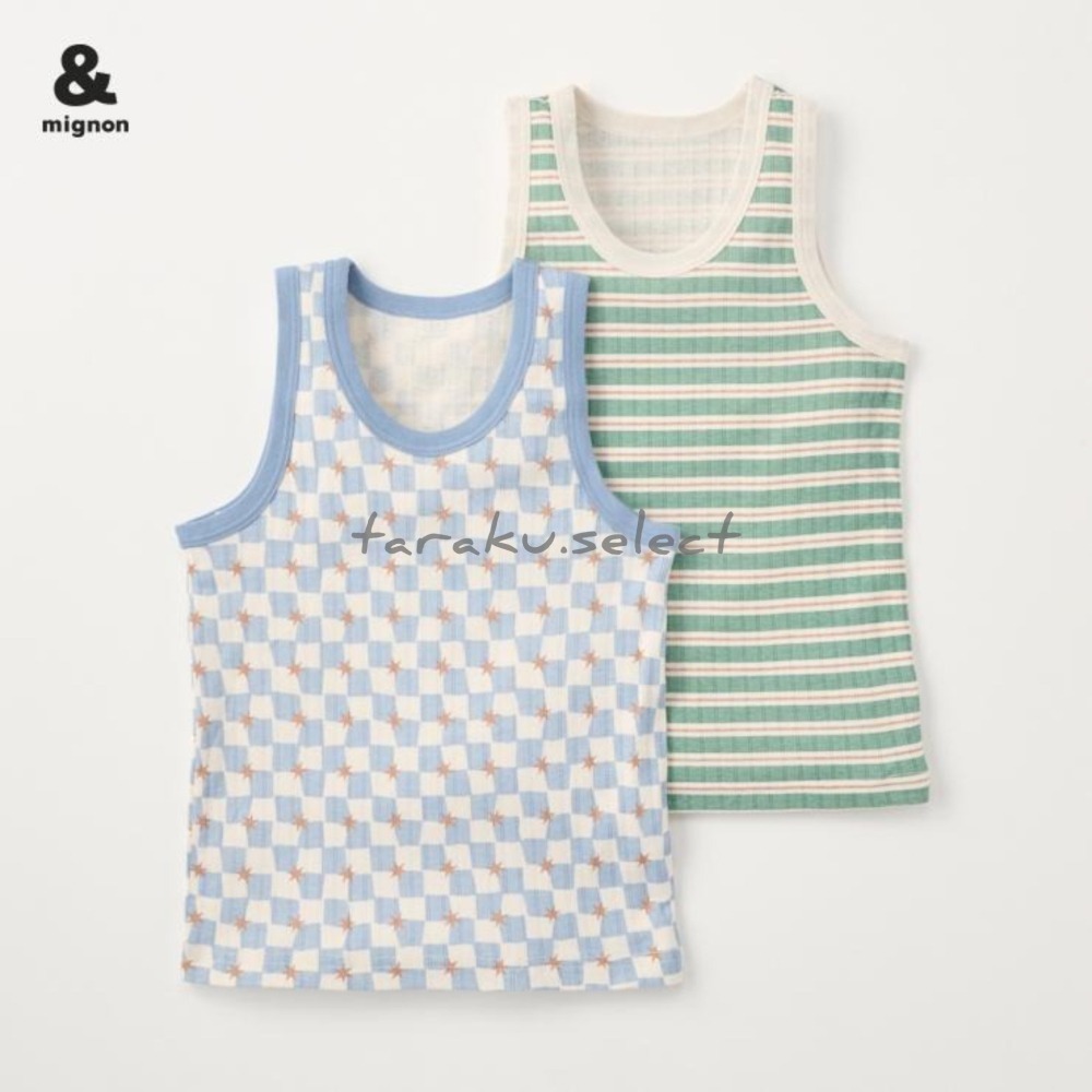 無袖內衣｜現貨 100cm 110cm｜&mignon 幼兒純棉內衣2件組。日本童裝 多樂選物-細節圖7