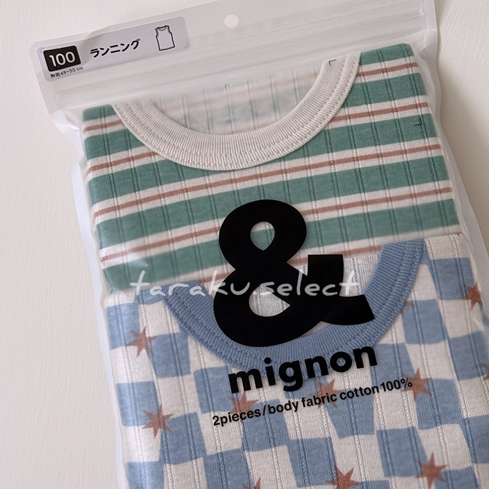 無袖內衣｜現貨 100cm 110cm｜&mignon 幼兒純棉內衣2件組。日本童裝 多樂選物-規格圖10