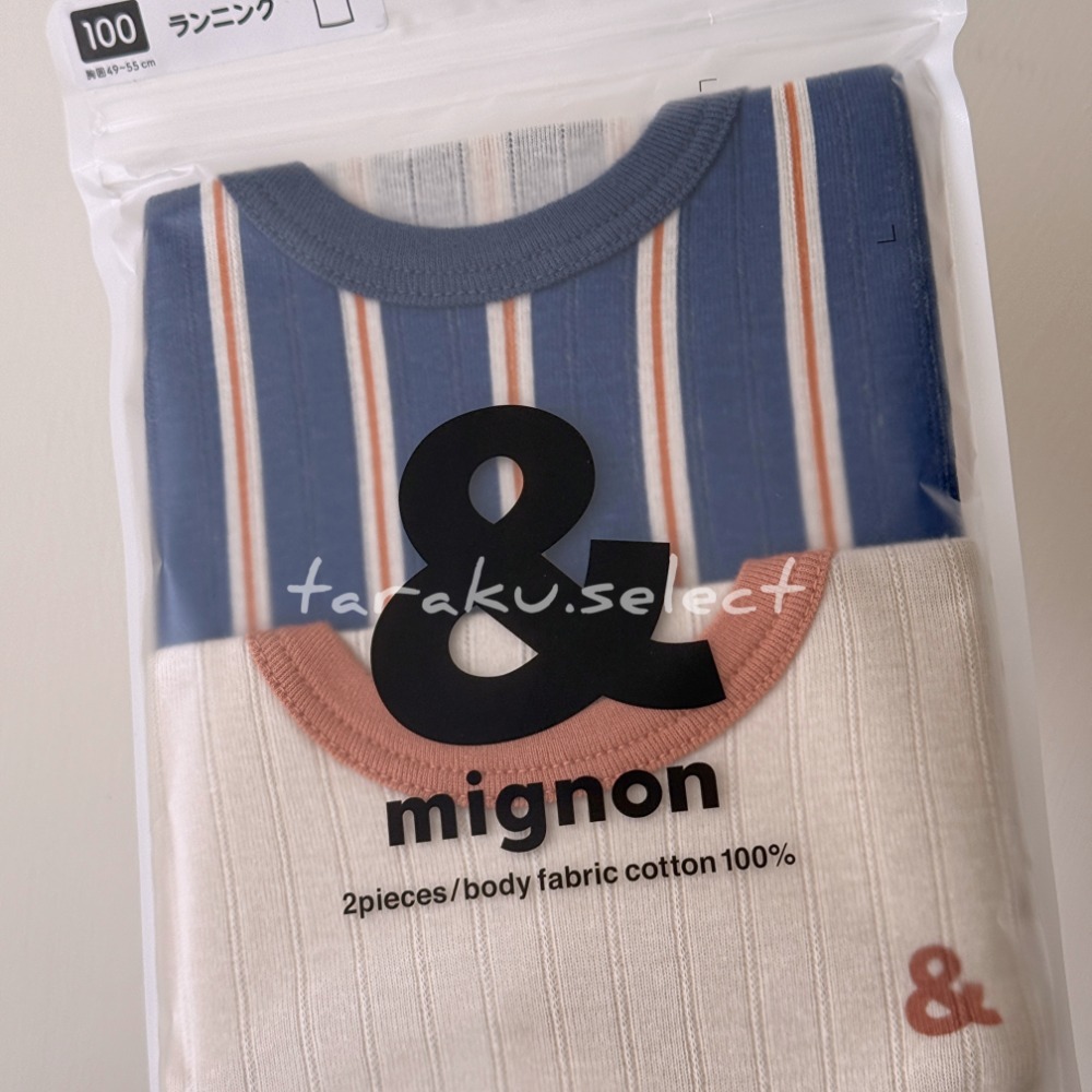 無袖內衣｜現貨 100cm 110cm｜&mignon 幼兒純棉內衣2件組。日本童裝 多樂選物-規格圖10
