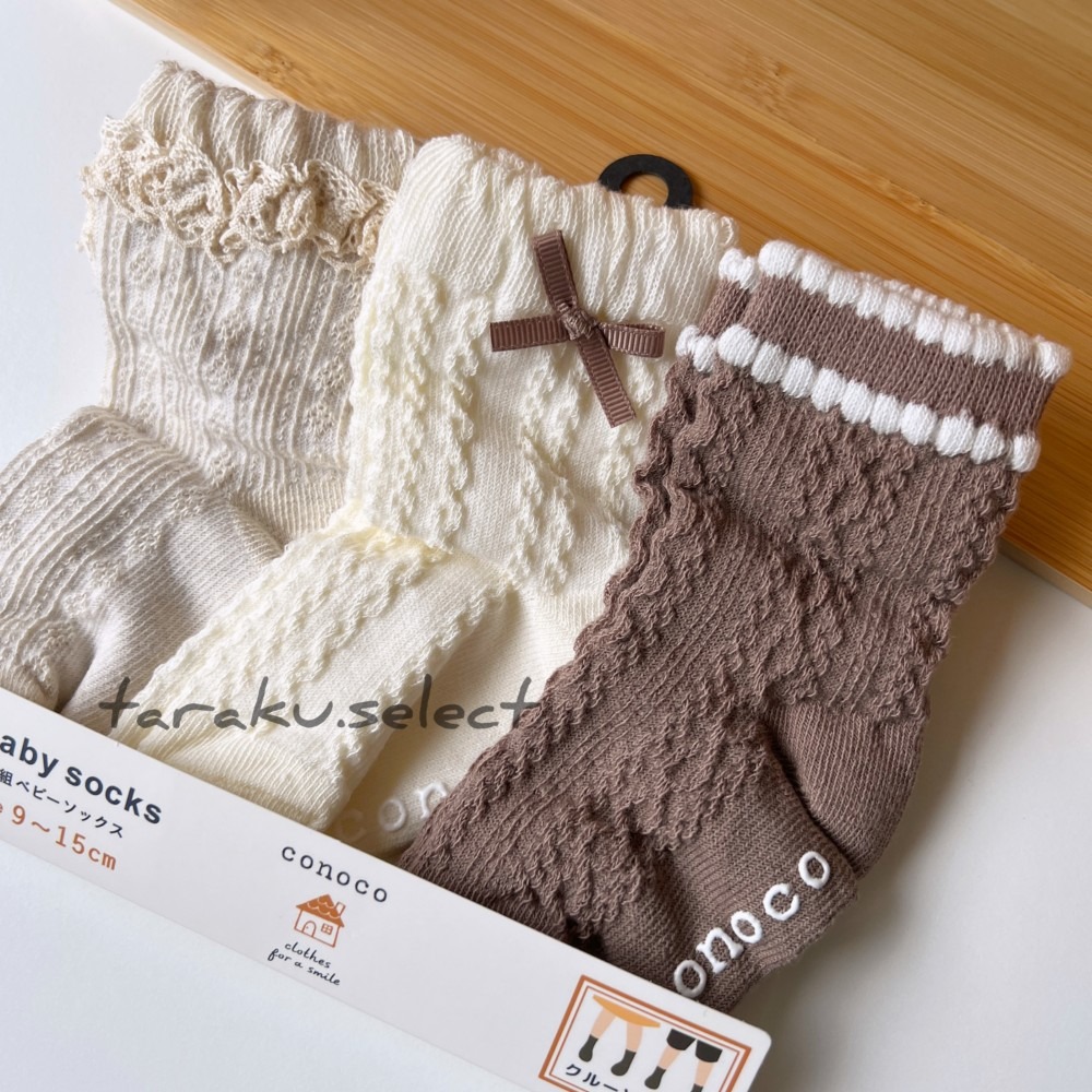 女寶襪｜現貨 9~15cm｜寶寶襪3雙組。日本童裝代購 防滑襪 寶寶襪子 多樂選物-規格圖11