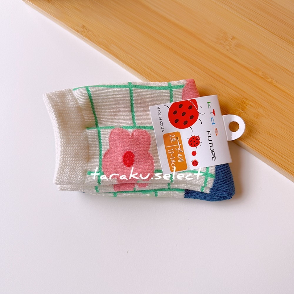 韓國童襪｜現貨 12~14cm｜寶寶襪5雙組。韓國製 防滑襪 寶寶襪子 女寶襪子 花朵襪子 多樂選物-細節圖4