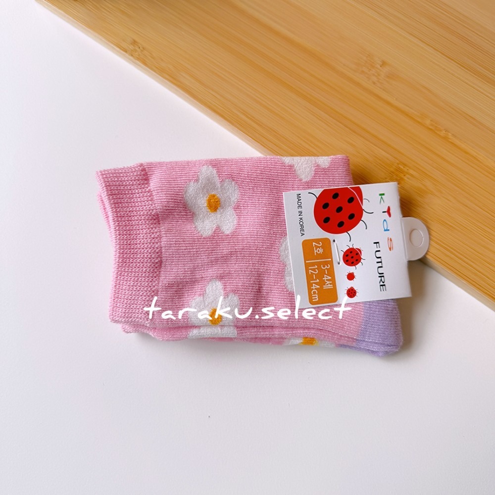 韓國童襪｜現貨 12~14cm｜寶寶襪5雙組。韓國製 防滑襪 寶寶襪子 女寶襪子 花朵襪子 多樂選物-細節圖5
