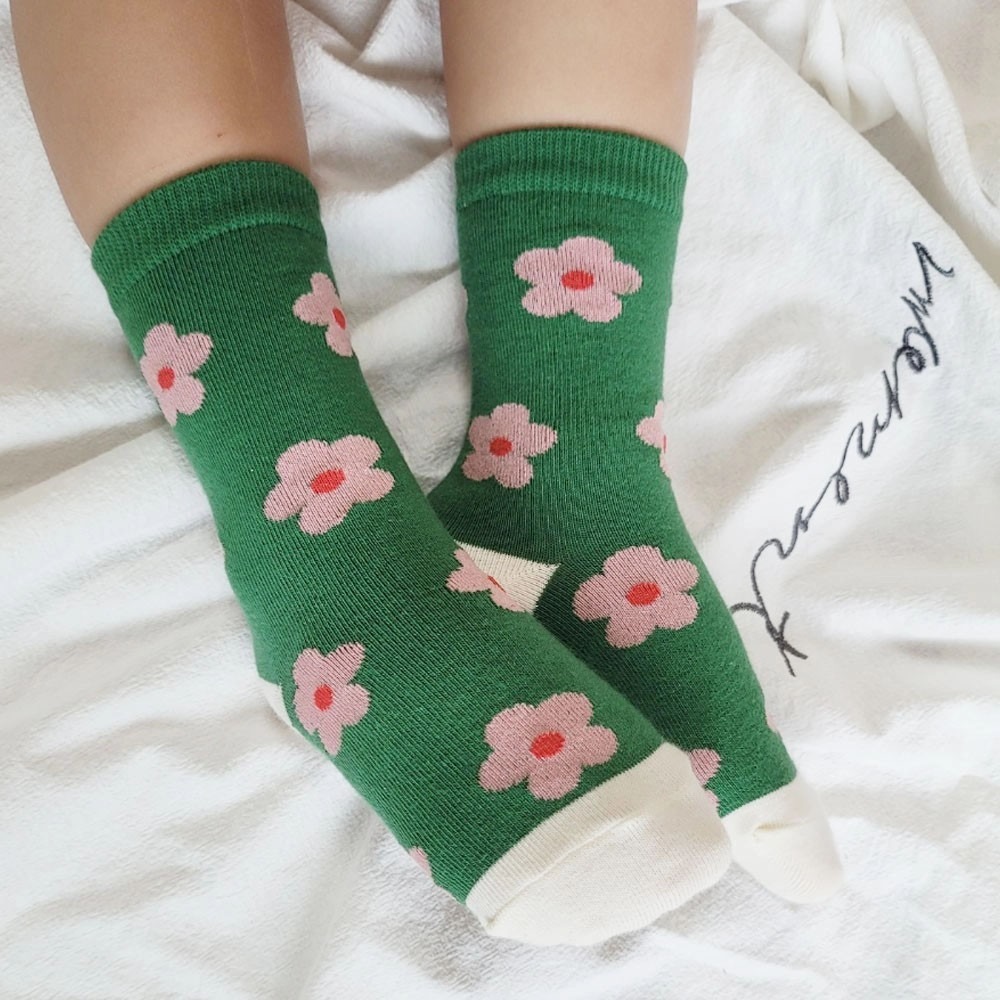 韓國童襪｜現貨 12~14cm｜寶寶襪5雙組。韓國製 防滑襪 寶寶襪子 女寶襪子 花朵襪子 多樂選物-細節圖8