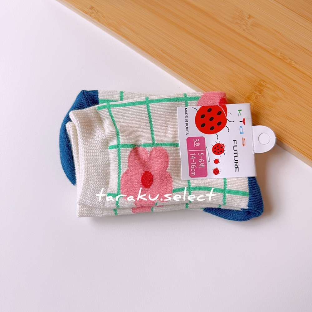 韓國童襪｜現貨 14~16cm｜寶寶襪3雙組。韓國製 防滑襪 寶寶襪子 兒童襪子 女寶襪子 花朵襪子 多樂選物-細節圖2