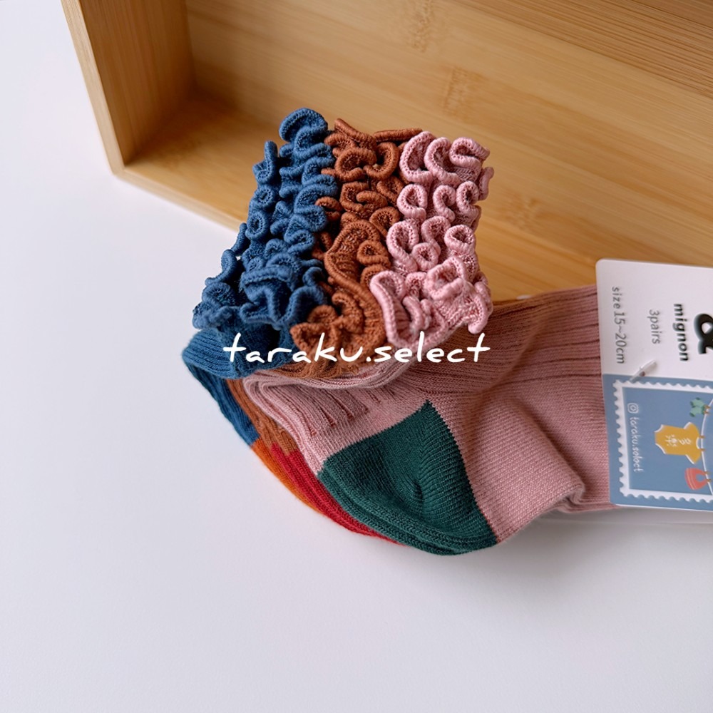 寶寶襪。童襪｜現貨 9~20cm｜襪子3雙組。日本童裝 &mignon 素色襪 寶寶襪 兒童襪子 兒童襪 多樂選物-細節圖5