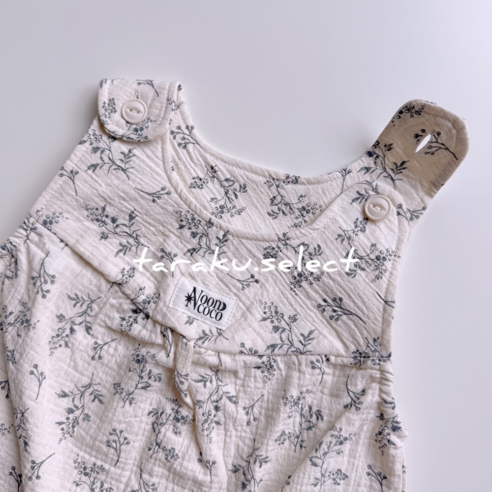 寶寶吊帶褲｜現貨 80cm｜女寶吊帶褲。日本童裝 寶寶連身褲 肩帶開扣 小花 北歐風 女寶穿搭 多樂選物-細節圖6