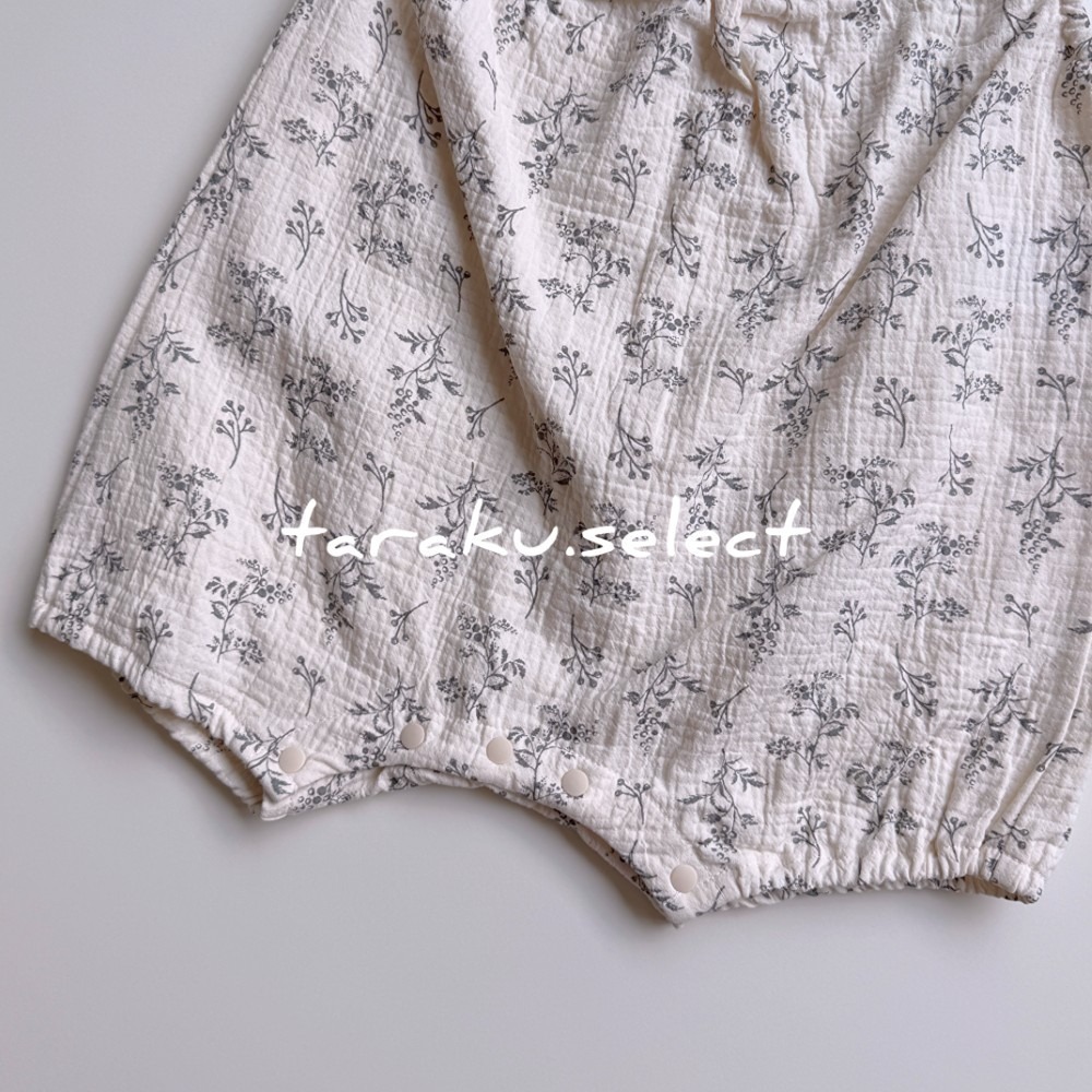 寶寶吊帶褲｜現貨 80cm｜女寶吊帶褲。日本童裝 寶寶連身褲 肩帶開扣 小花 北歐風 女寶穿搭 多樂選物-細節圖7