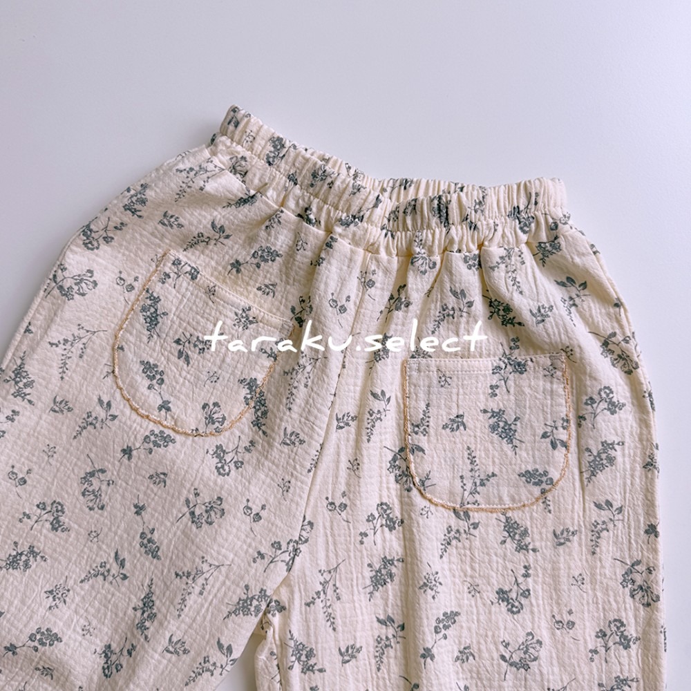 女寶長褲｜現貨 90cm｜女寶小花褲子。日本童裝 寶寶褲 小花 北歐風 女寶穿搭 多樂選物-細節圖5