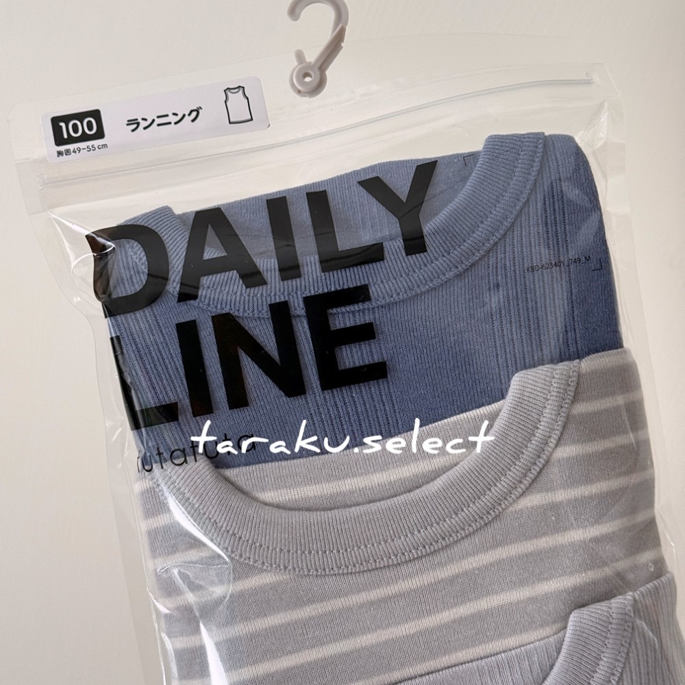 無袖內衣｜現貨 100cm｜幼兒純棉內衣3件組。日本童裝 男寶內衣 女寶內衣 坦克背心 素色 條紋 多樂選物 DL-細節圖6