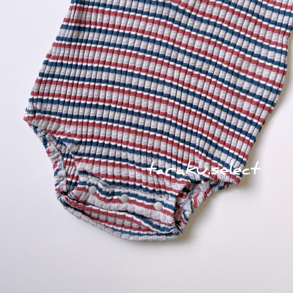 無袖包屁衣｜現貨 80cm｜&mignon 無袖寶寶海軍領包屁衣。日本童裝 條紋 海軍領 寶寶穿搭 多樂選物-細節圖2