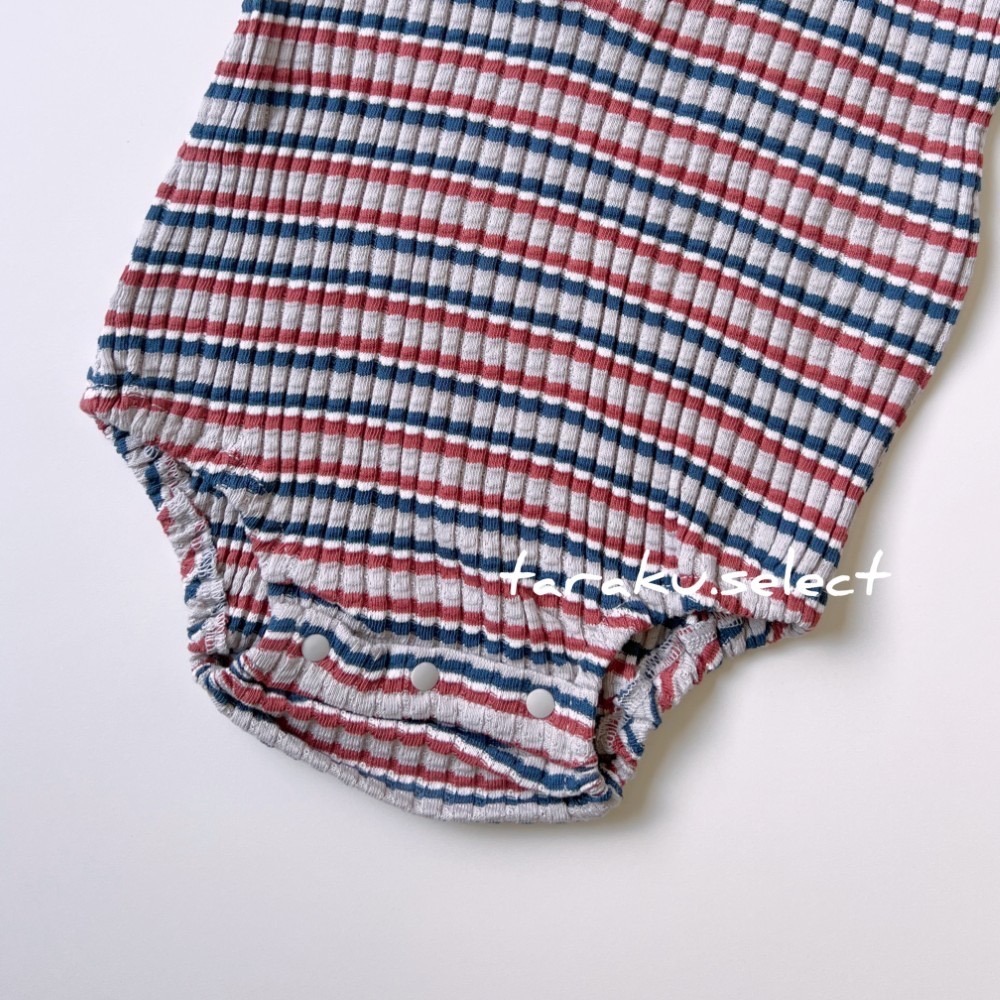無袖包屁衣｜現貨 80cm｜&mignon 無袖寶寶海軍領包屁衣。日本童裝 條紋 海軍領 寶寶穿搭 多樂選物-細節圖3