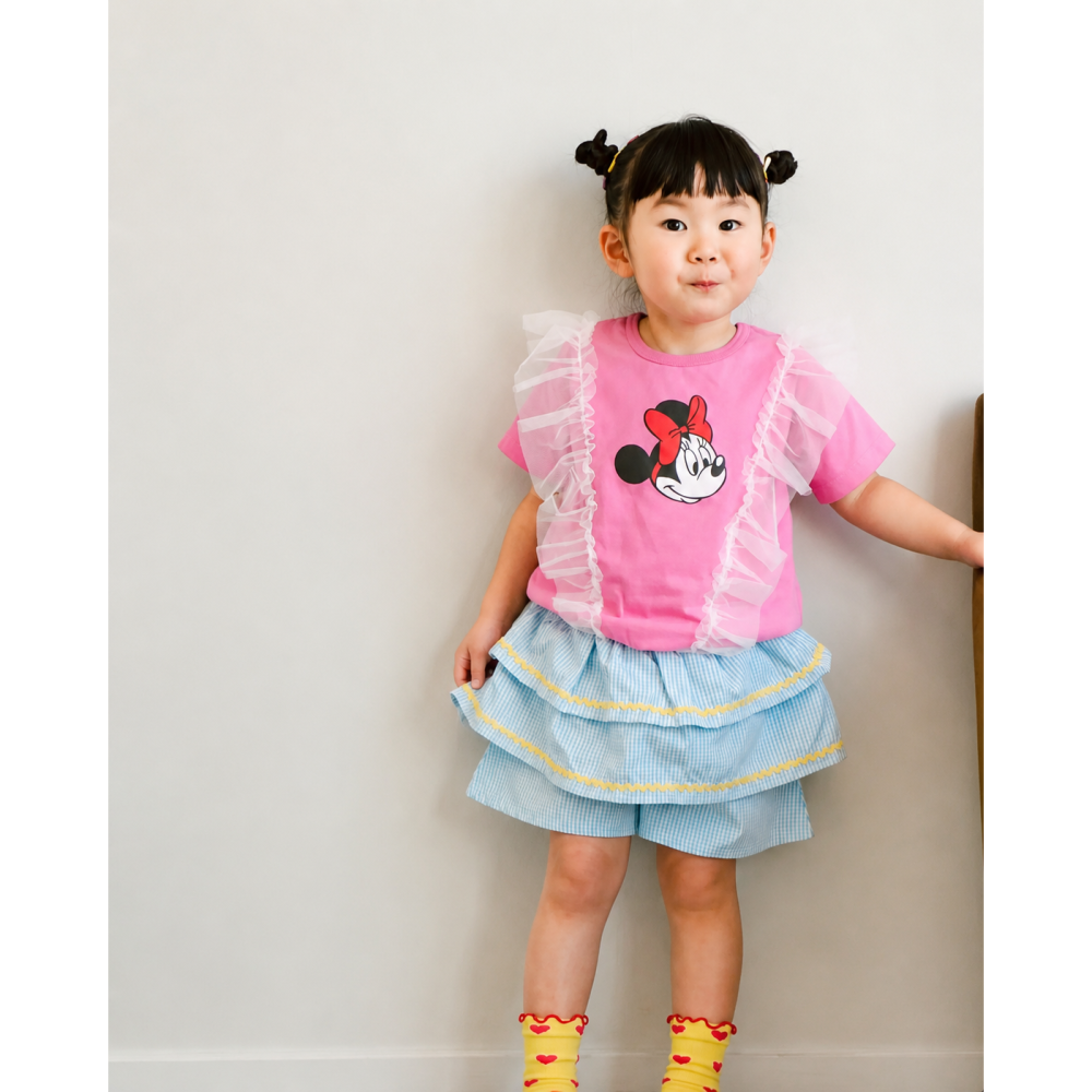 女寶短褲｜現貨 90cm｜女寶格紋蛋糕褲裙。日本童裝 寶寶褲裙 格紋短褲 女寶穿搭 多樂選物-細節圖2