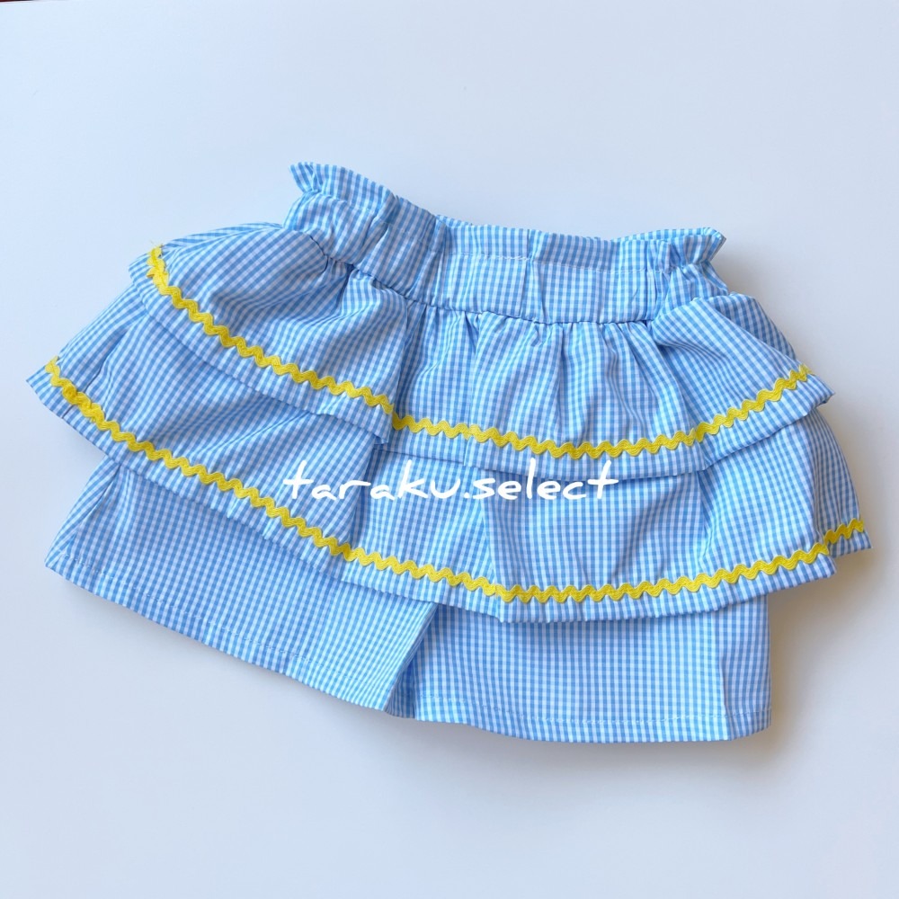 女寶短褲｜現貨 90cm｜女寶格紋蛋糕褲裙。日本童裝 寶寶褲裙 格紋短褲 女寶穿搭 多樂選物-細節圖5