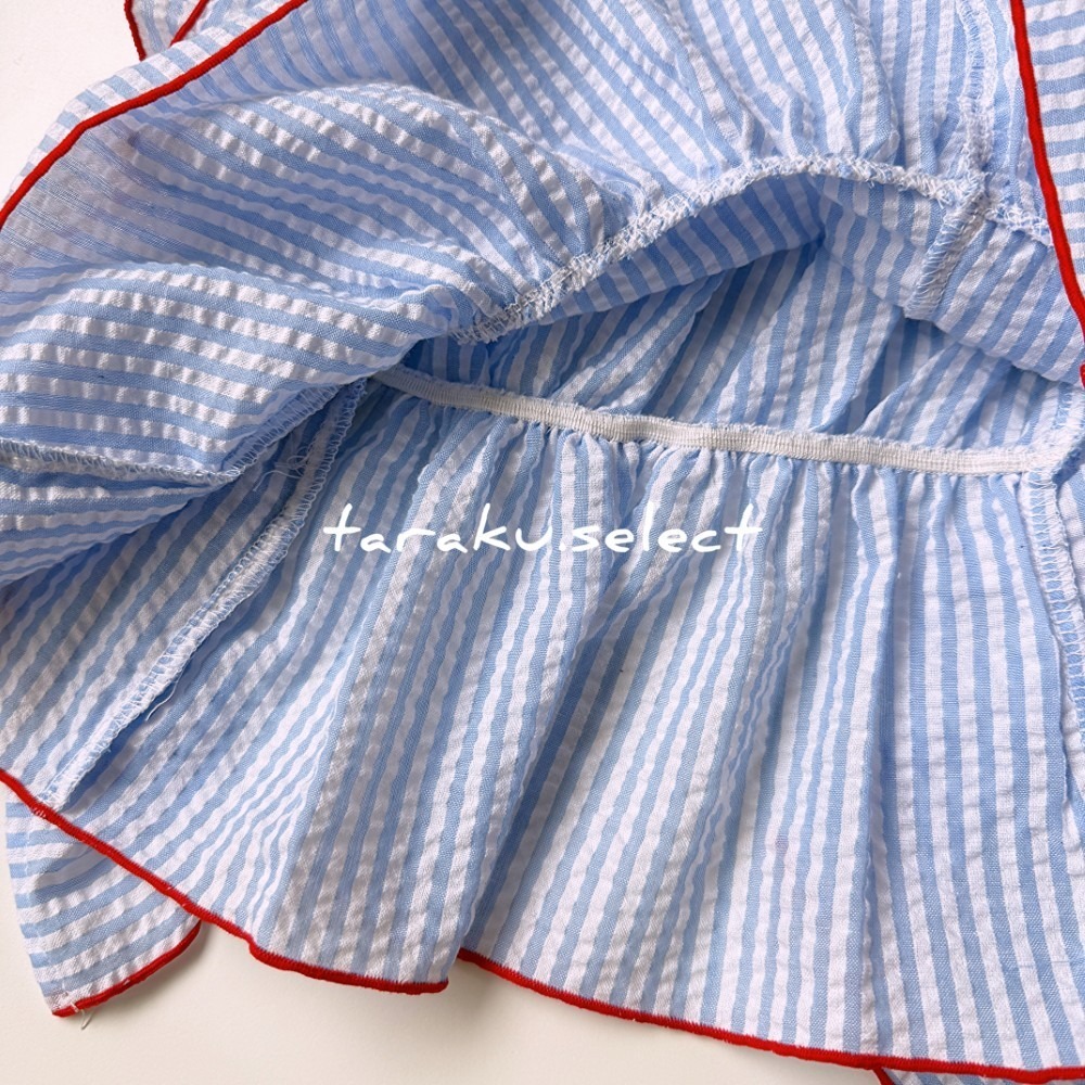 女寶上衣｜現貨 90cm 95cm｜荷葉裝飾條紋上衣。女寶 女童 幼兒上衣 女寶穿搭 MB 多樂選物-細節圖6
