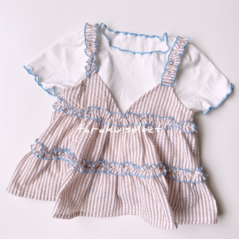 女寶上衣｜現貨 90cm｜兩件式蛋糕小可愛上衣組。女寶 女童 幼兒上衣 女寶穿搭 MB 多樂選物-細節圖3