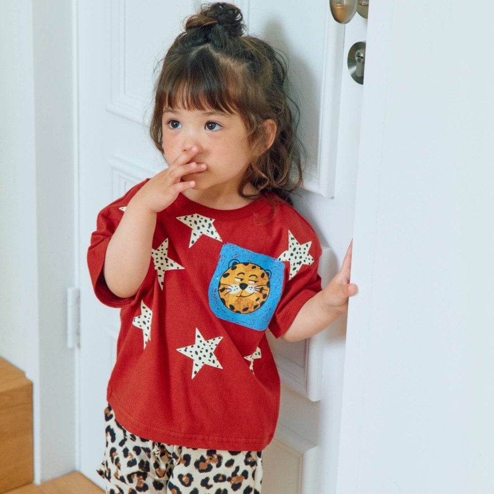 幼兒上衣｜現貨 93~101cm｜正韓童裝 韓國製 1stblue 老虎圖案上衣 幼兒園穿搭 多樂選物-細節圖8