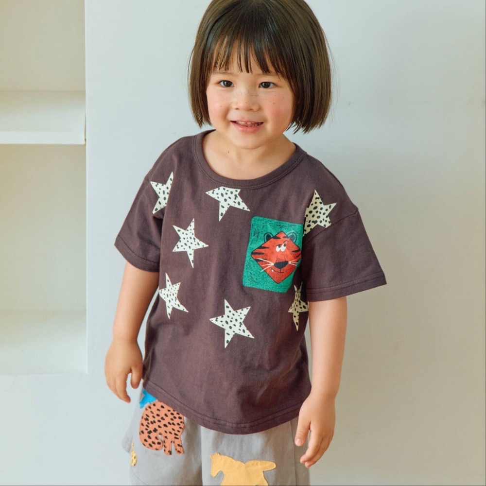 幼兒上衣｜現貨 93~101cm｜正韓童裝 韓國製 1stblue 老虎圖案上衣 幼兒園穿搭 多樂選物-細節圖9