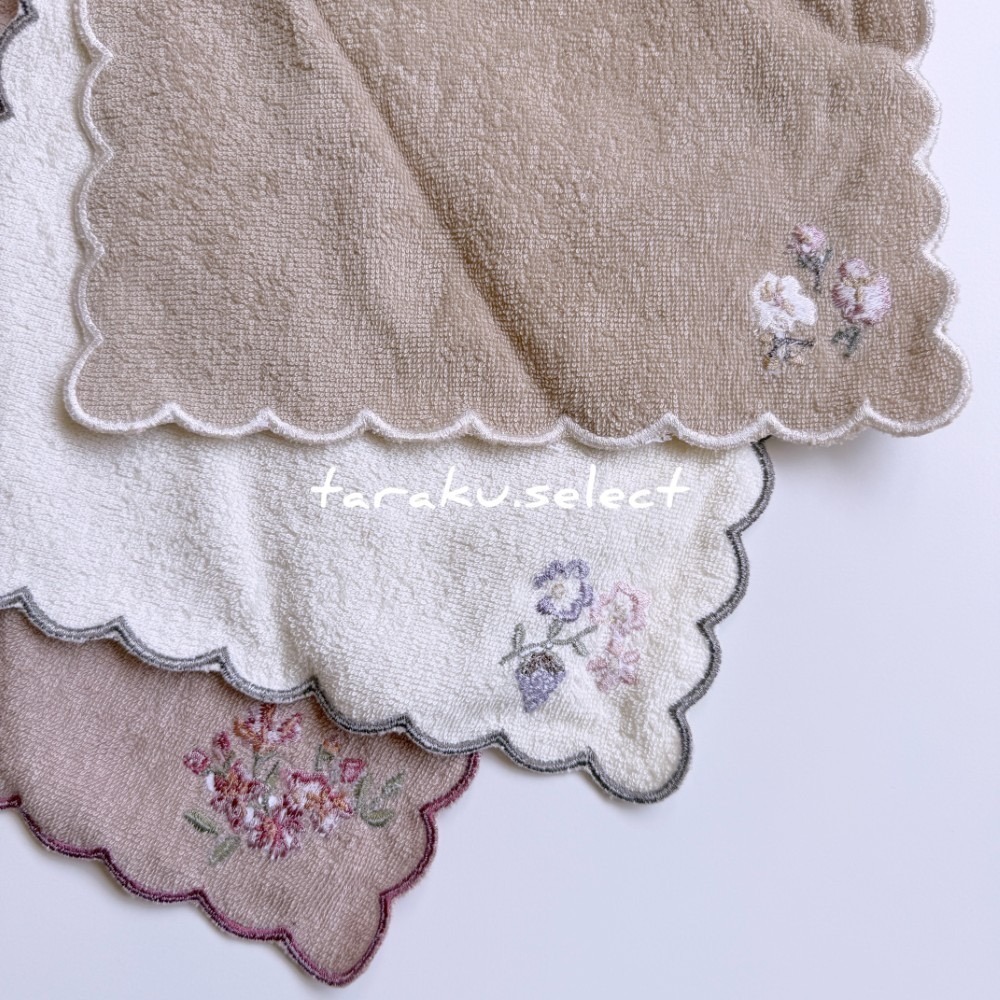 毛巾手帕｜現貨｜花朵刺繡手帕3件組。日本童裝 可書寫姓名 附掛環 幼兒園備品 擦手巾 多樂選物 tw-細節圖6